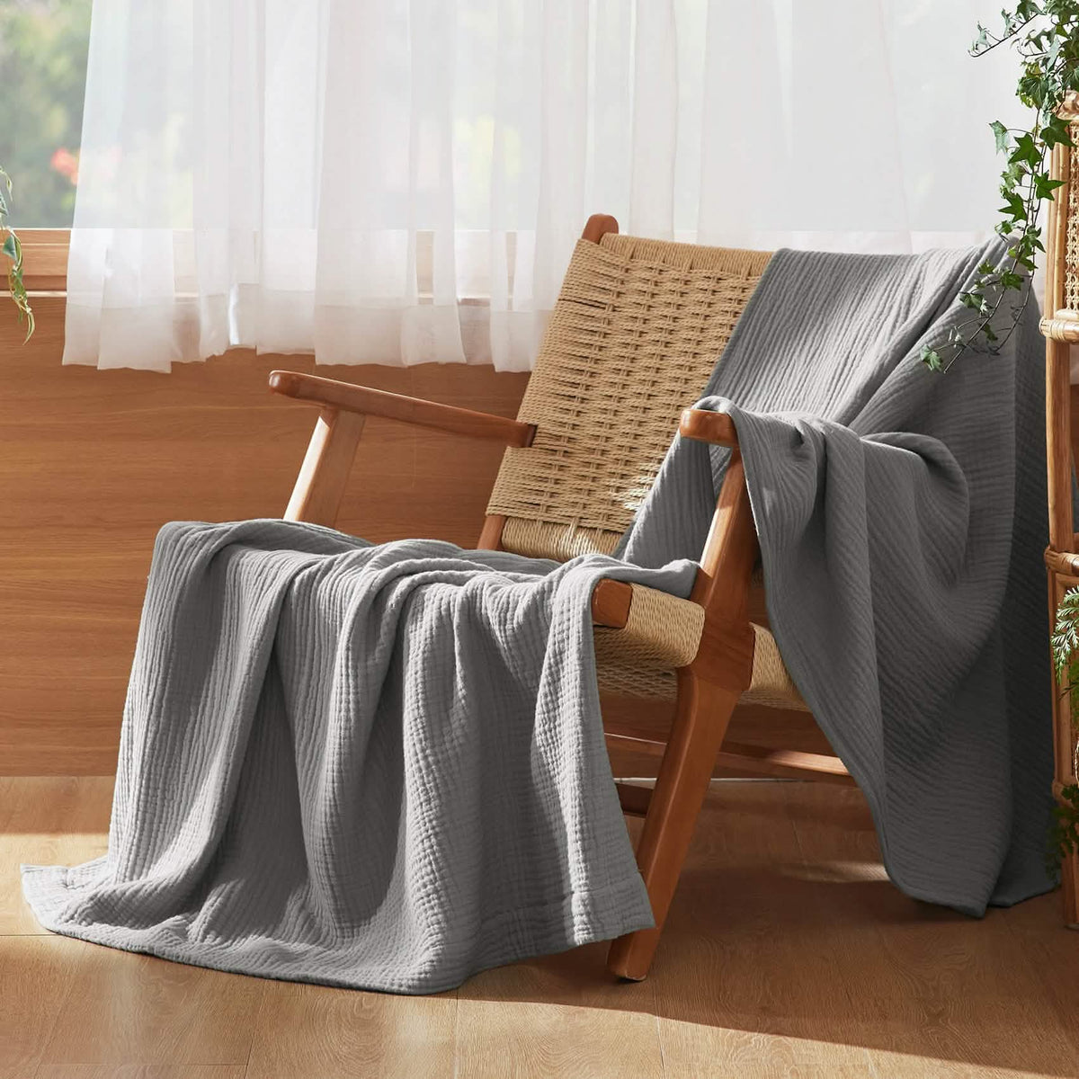 100% Cotton Gauze Spring Throw Blanket