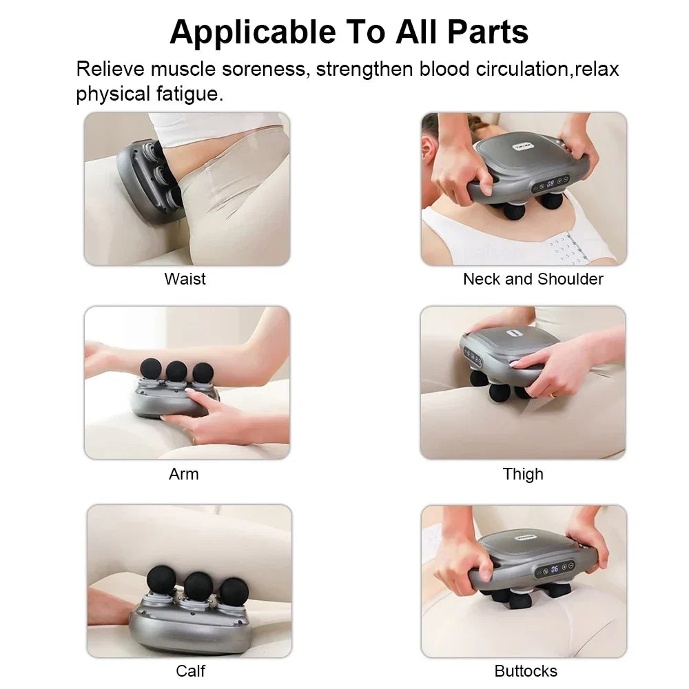 6-Head Fascia Massage Gun | Deep Percussion Muscle Massager