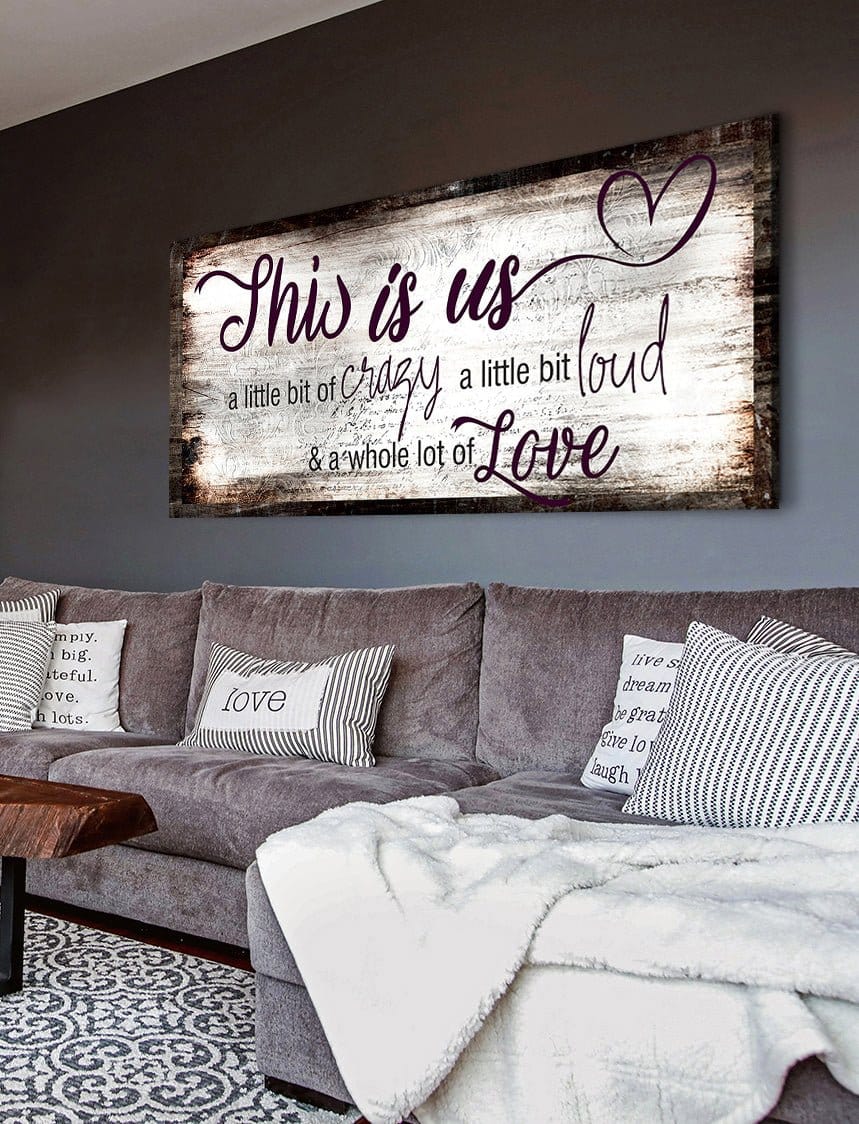 Family Wall Art: This Is Us A Little Crazy V2 (Wood Frame Ready To Hang)
