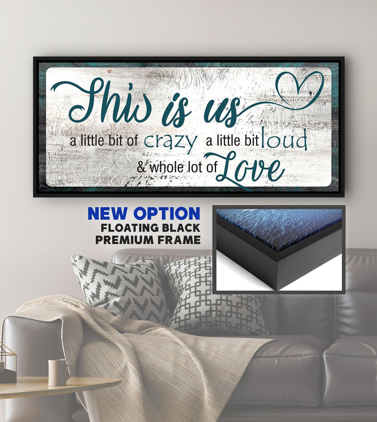 Family Wall Art: This Is Us A Little Crazy V2 (Wood Frame Ready To Hang)