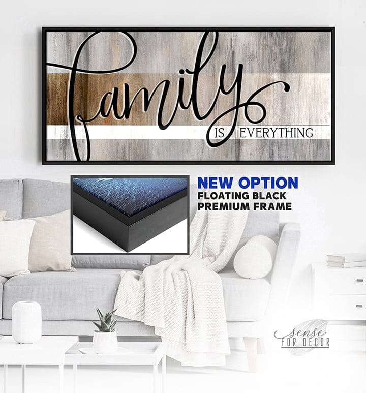 Farmhouse Family Wall Art – Family is Everything Rustic Canvas