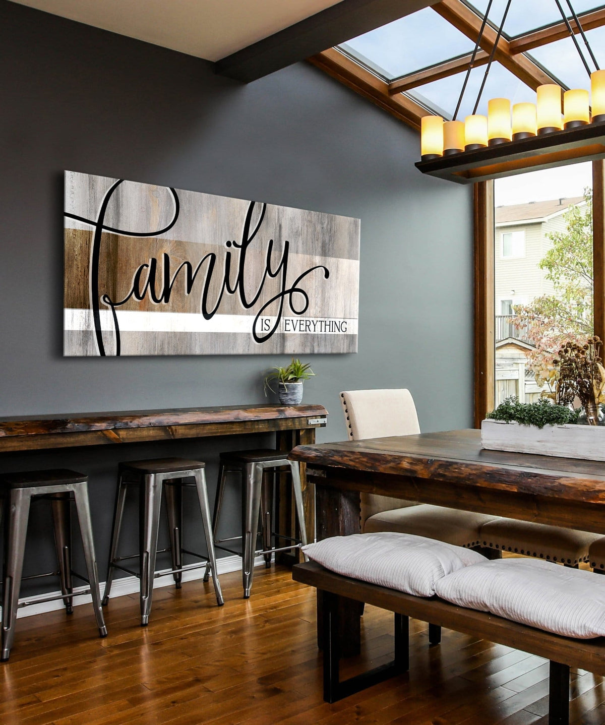 Farmhouse Family Wall Art – Family is Everything Rustic Canvas