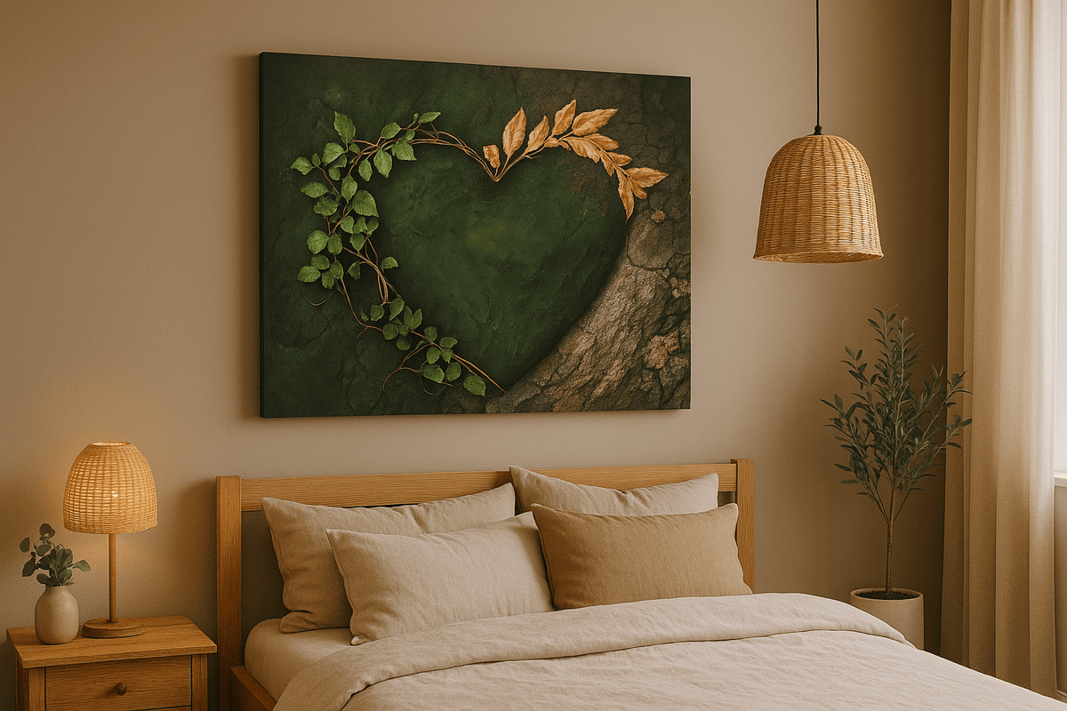 Forest Heart Wall Art Canvas – Nature Love Tree Artwork for Living Room & Bedroom Decor