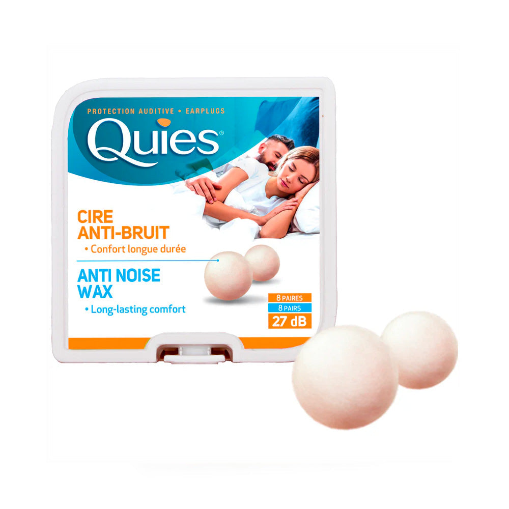 Quies Boules Moldable Wax and Cotton Ear Plugs (Pack of 8 Pairs)