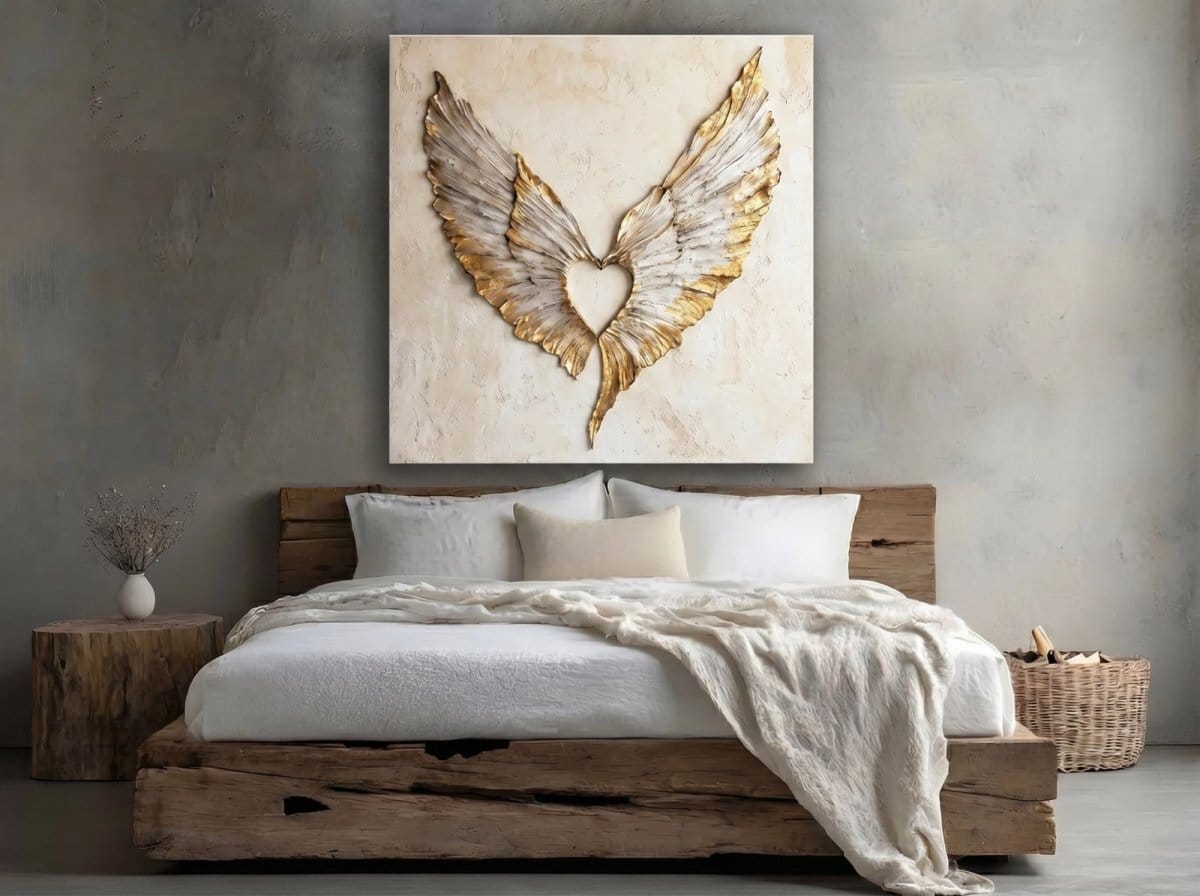 Wings of Love V7 – Angel Wings Wall Art for a Serene & Elegant Home